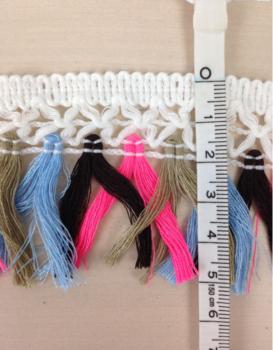 Quasten Borte - Boho - multicolor